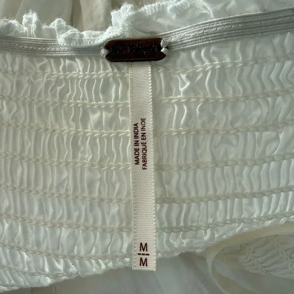 FREE PEOPLE 100% Cotton Feminine Versatile Lilah Pleated Tube Midi Dress Sz M - Picture 10 of 11